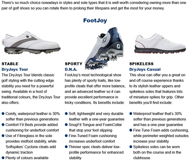 Golf's shoe market: spoilt for choice
