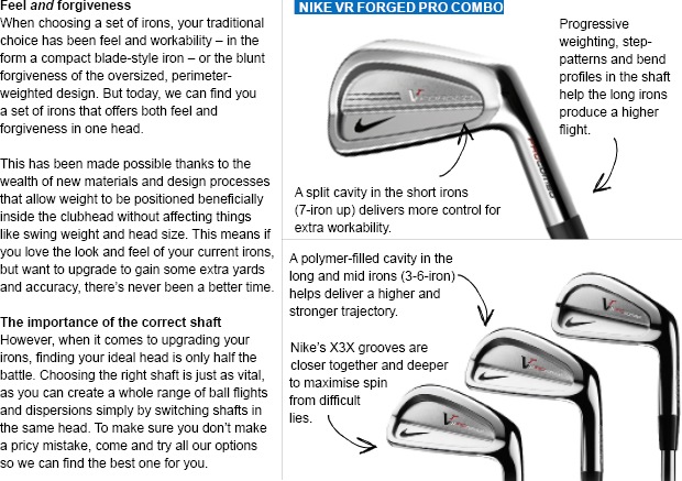 Nike Golf VR Forged Pro Combo irons