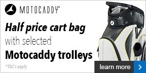 Half price cart bag with selected Motocaddy Trolleys