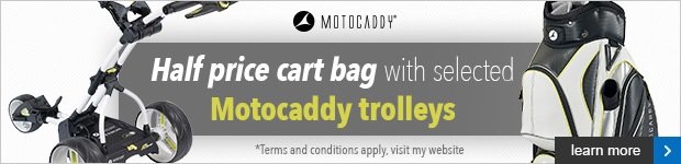 Half price cart bag with selected Motocaddy trolleys