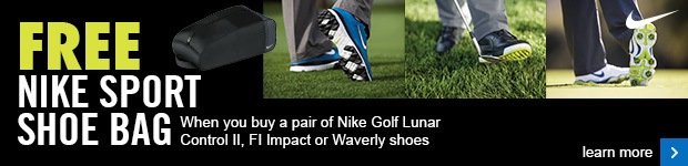 Free Nike shoe bag with the purchase of selected Nike golf shoes