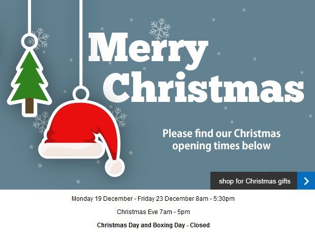 Our Christmas opening times are…