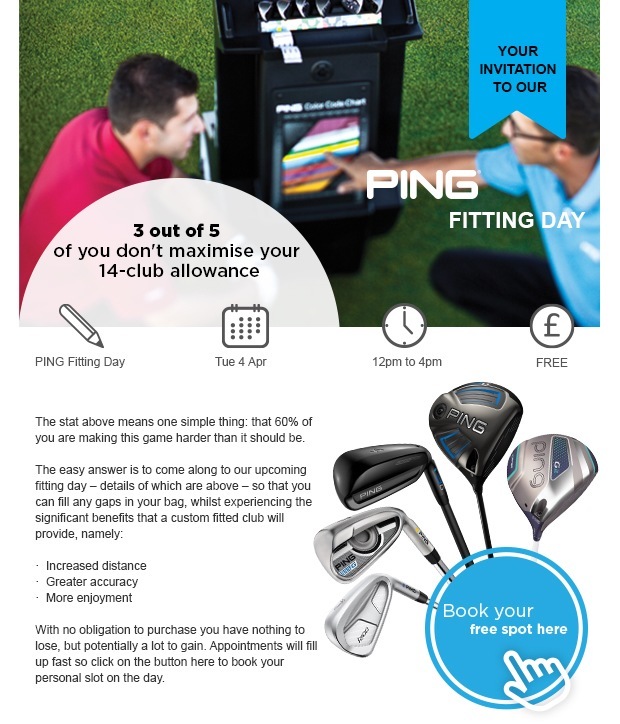 PING Fitting Day - Tue 4 April - Book here