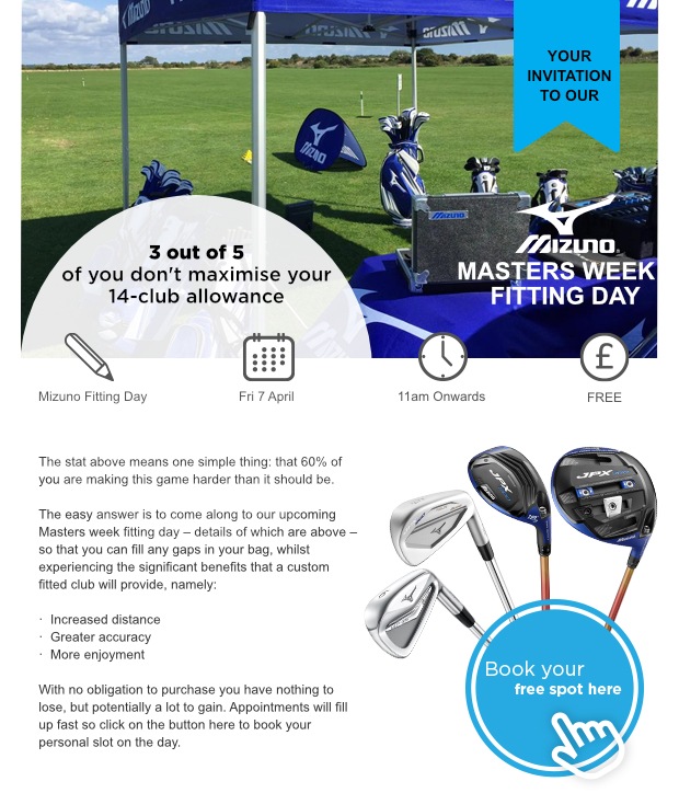 Your invitation to our Masters week Mizuno Fitting Event