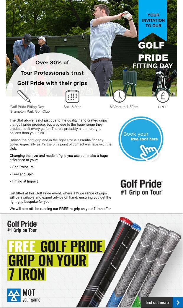 Golf Pride Re-Gripping Day - Don't Miss Out!