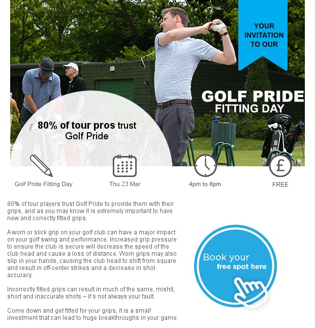 You're invited to our first ever Golf Pride Fitting Event