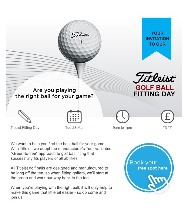 Don't miss out on our Titleist Ball Fitting Day!