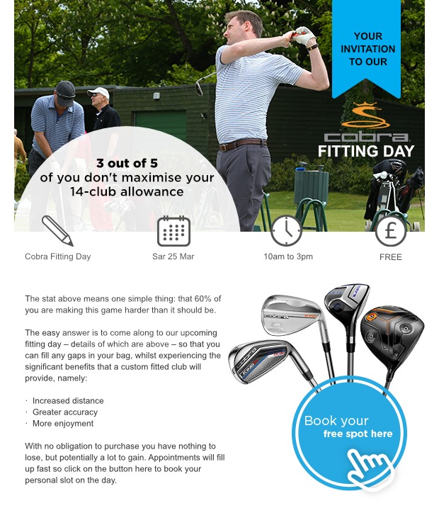 Don't miss our Cobra Fitting Day this weekend!