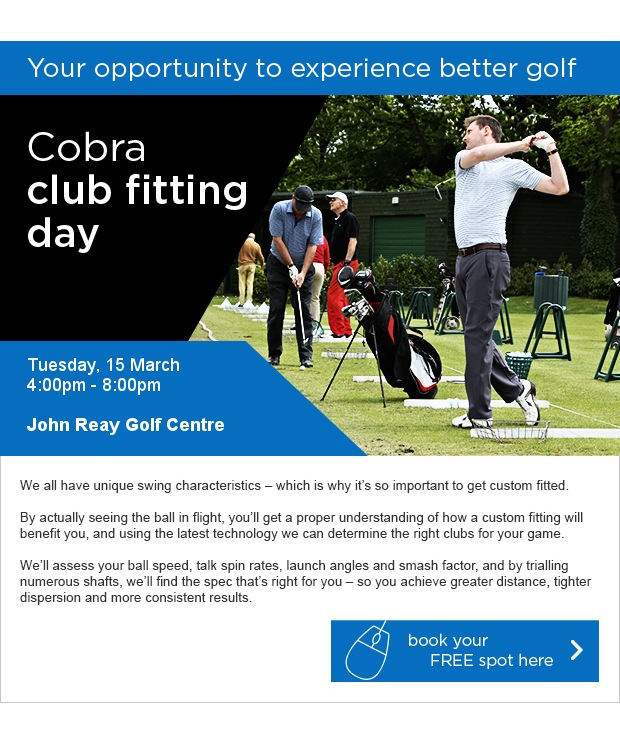 Cobra Fitting Evening - Book your FREE place