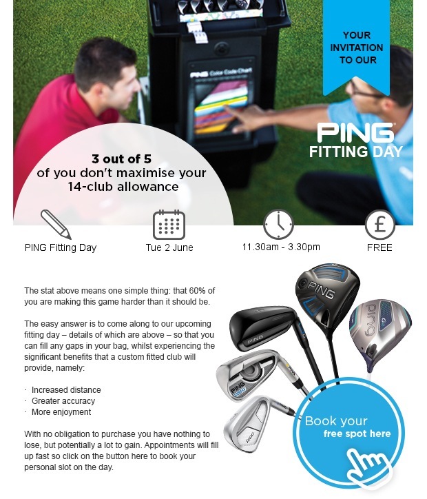 Don't miss our PING fitting day…
