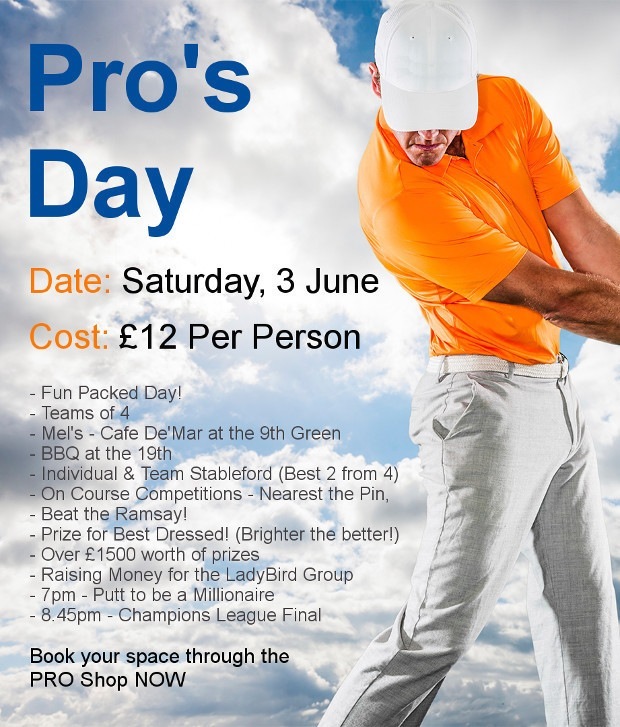 Pro's Day - Saturday, 3 June