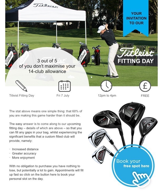 Get yourself booked in our Titleist fitting day…