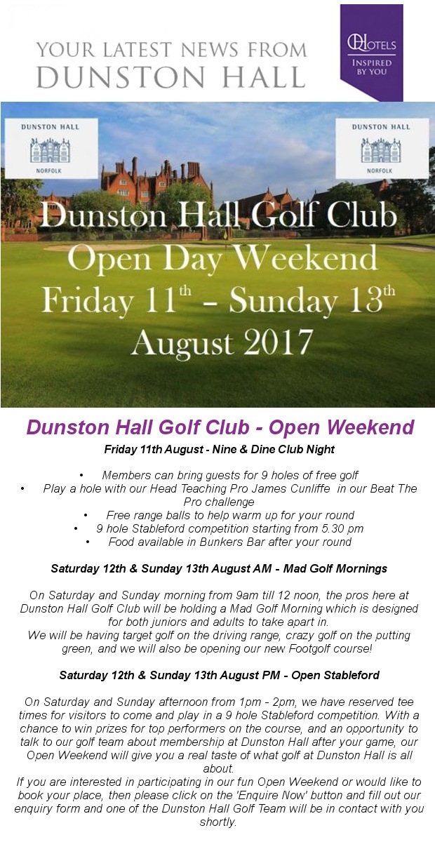 Dunston Hall Golf Club - Open Weekend