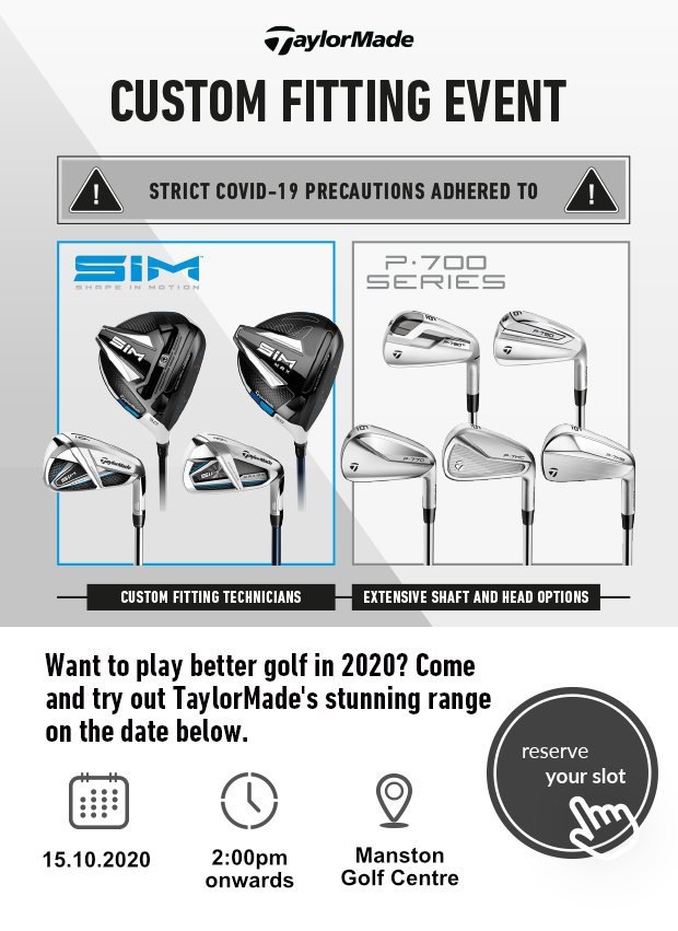 TaylorMade Fitting Event this Thursday…