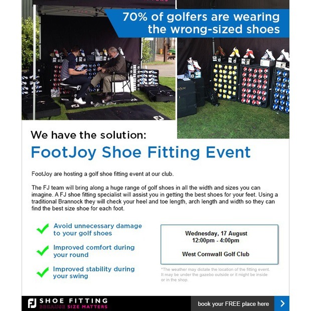 Don't miss our FootJoy shoe fitting day this Wednesday