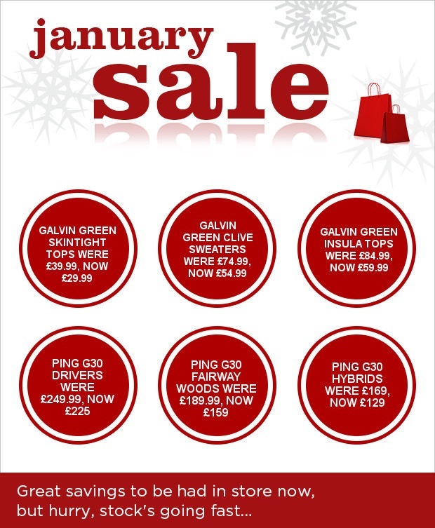 Don't miss our January Sale at Hallowes GC!