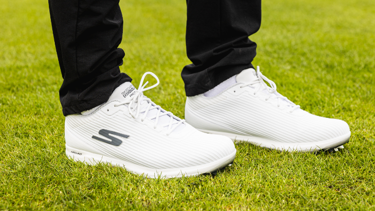 a-golfer-modelling-a-pair-of-skechers-pro-5-hyper-golf-shoes
