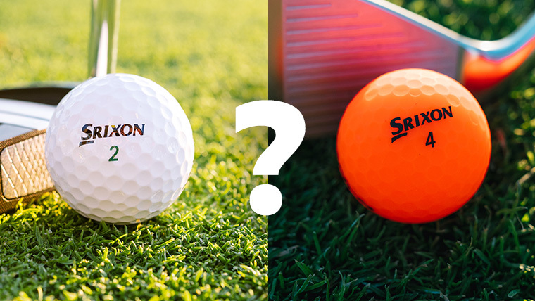 a-white-srixon-golf-ball-next-to-one-with-visual-tech