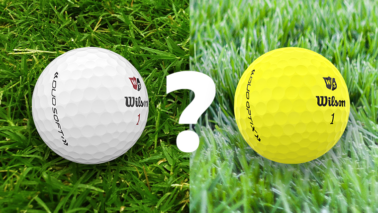 a-white-wilson-golf-ball-next-to-one-with-visual-tech