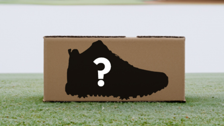 a-cardboard-shoebox-on-a-fairway-with-a-boot-silhouette-on-the-side
