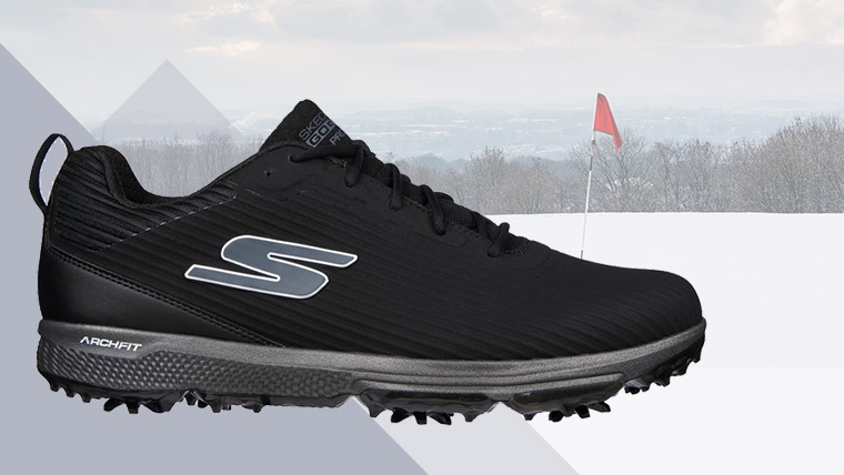the-latest-skechers-golf-shoe-over-a-wintery-background