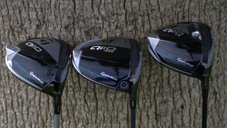 three-taylormade-drivers-resting-on-a-tree