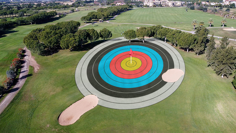 a-golf-green-with-a-target-on-it