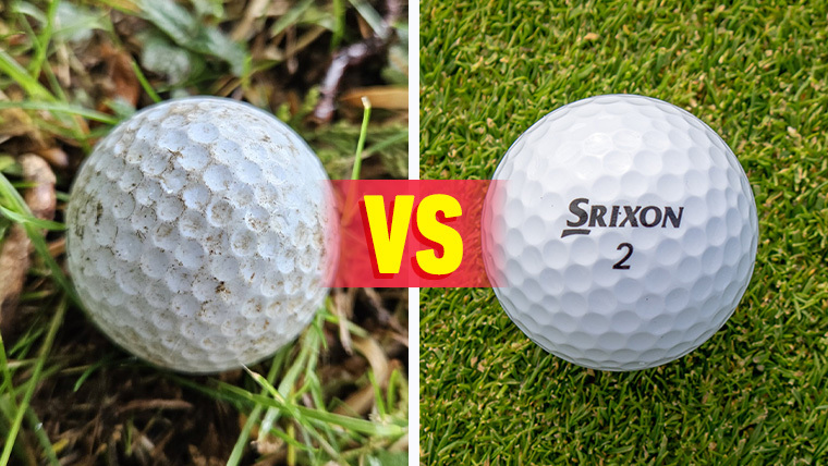 an-old-golf-ball-next-to-a-new-srixon-golf-ball