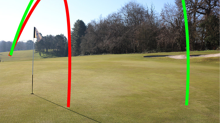 a-graphic-demonstrating-left-to-right-shot-dispersion-with-shot-tracers-hitting-a-green