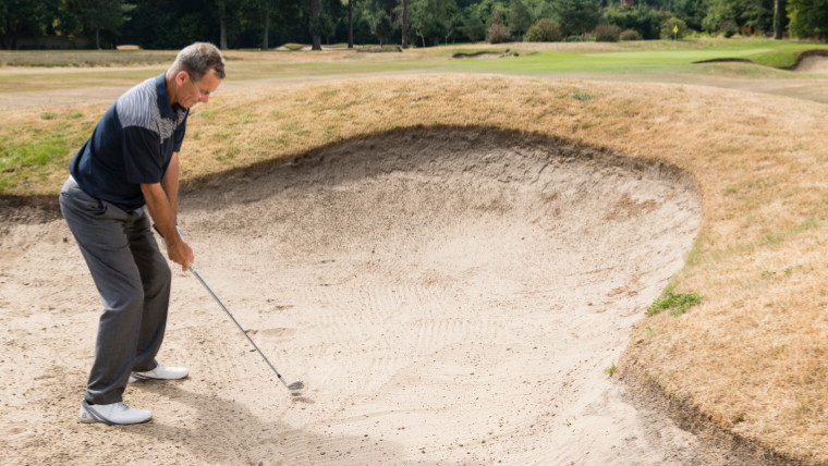 150-yard shot from the bunker