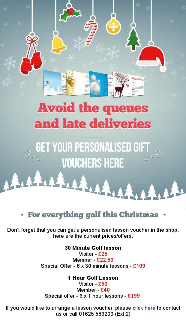 Golf Lesson Vouchers Make A Great Christmas Gift