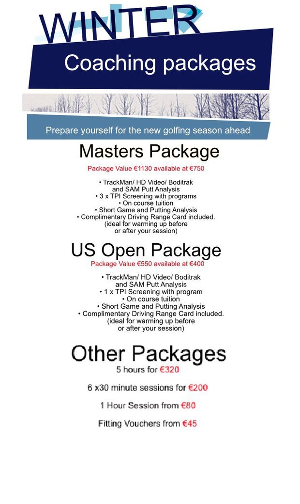 Winter Coaching Packages at Naas Golf Club…