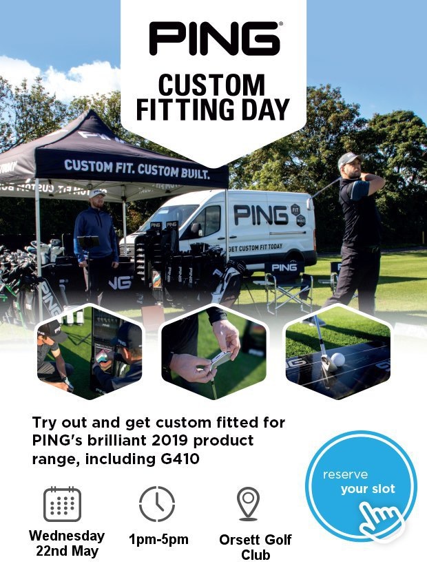 Date amendment – PING Fitting Day – Wednesday 22nd May